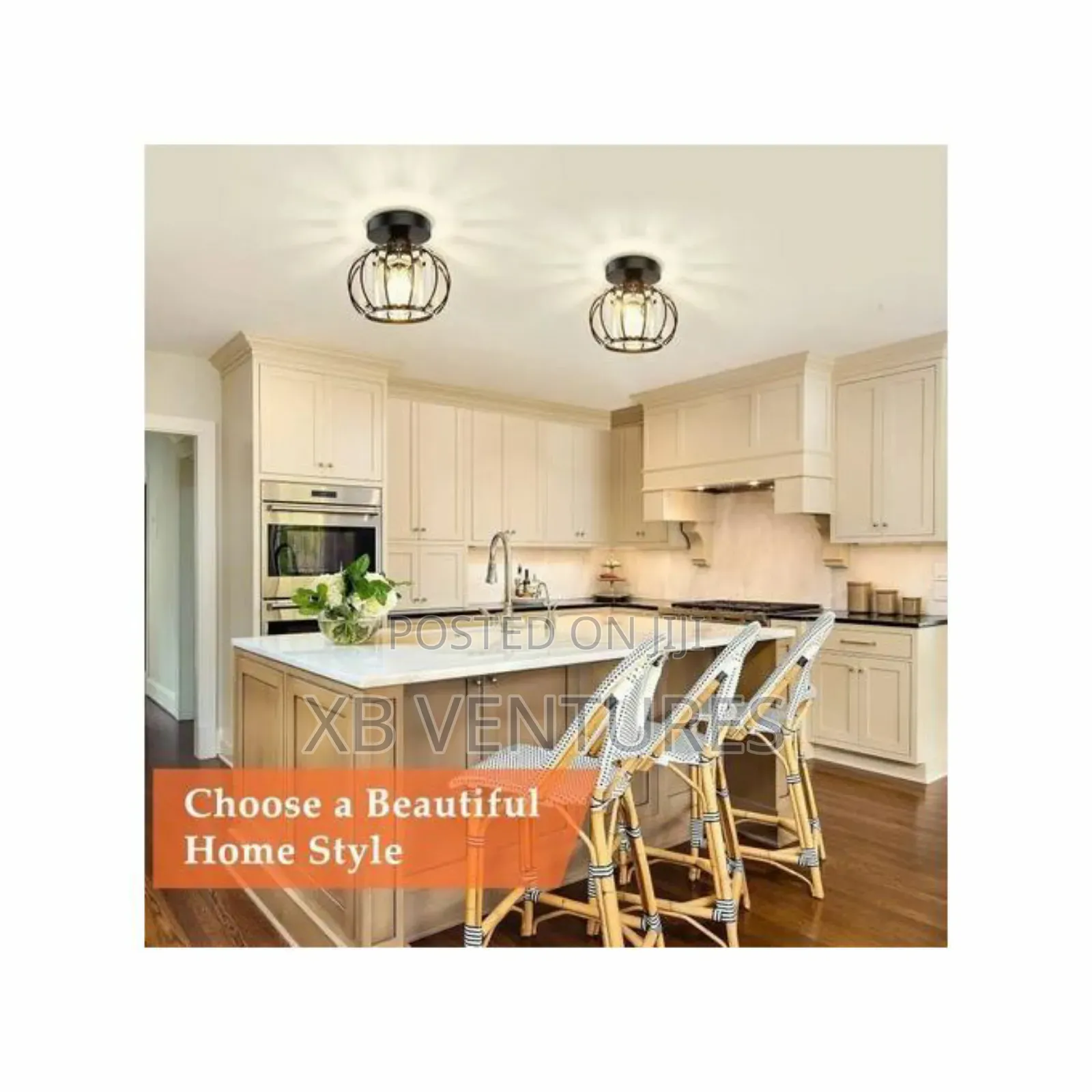 Simple and Modern European Crystal Ceiling Light