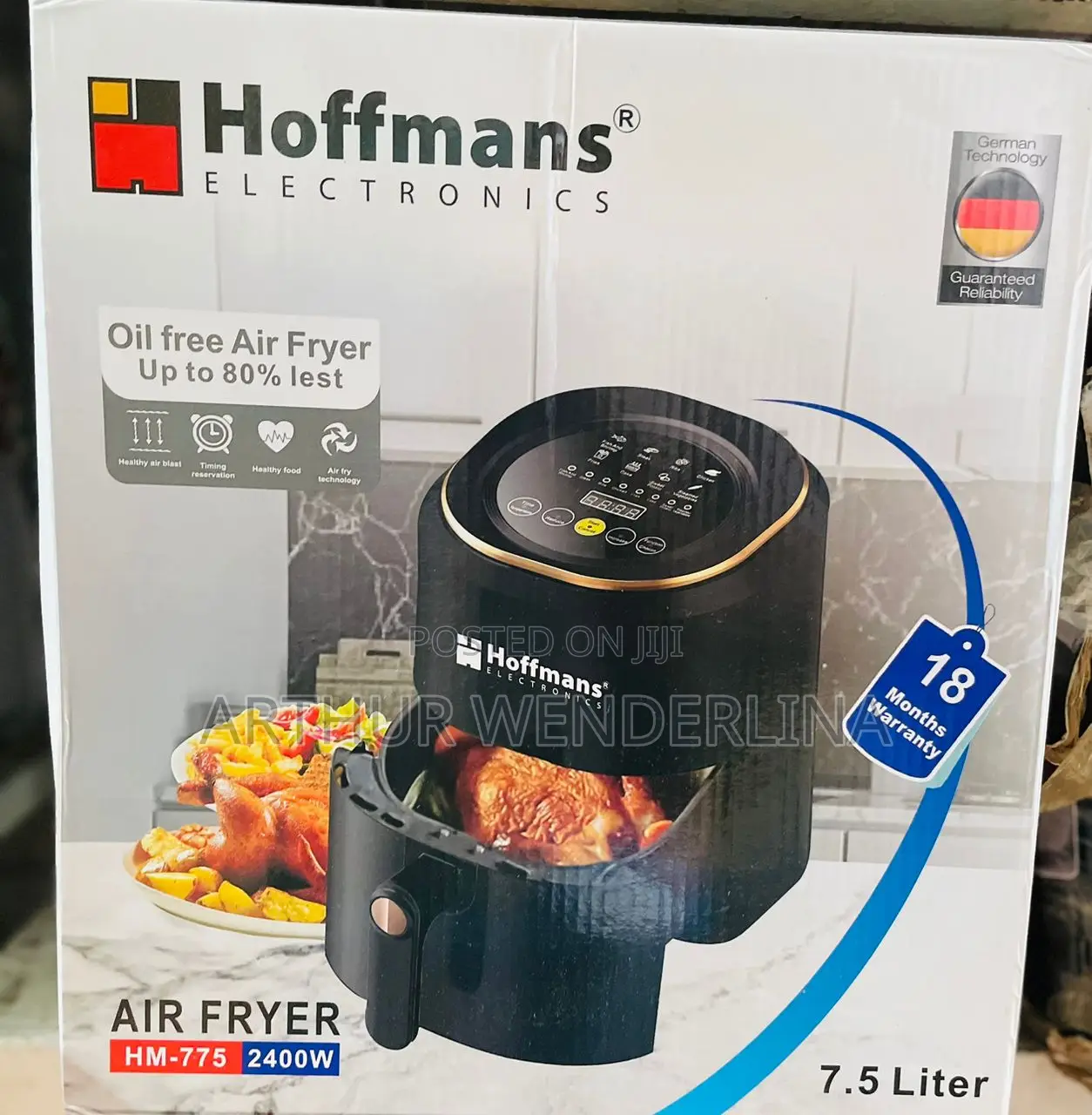 Hoffman Air Fryer 7 .5liters With 2400watt