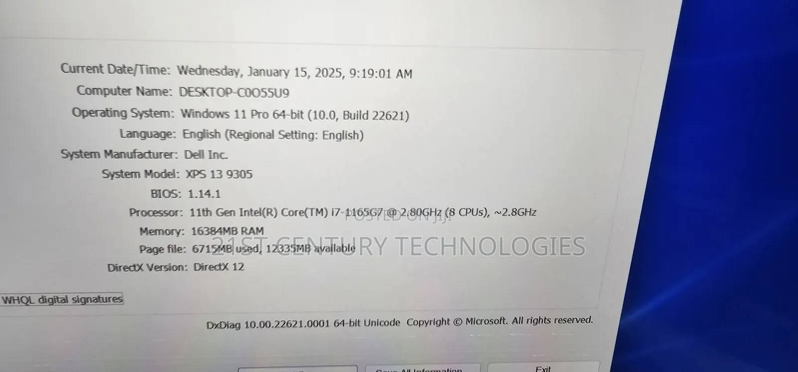 Laptop Dell XPS 13 9315 16GB Intel Core i7 SSD 512GB