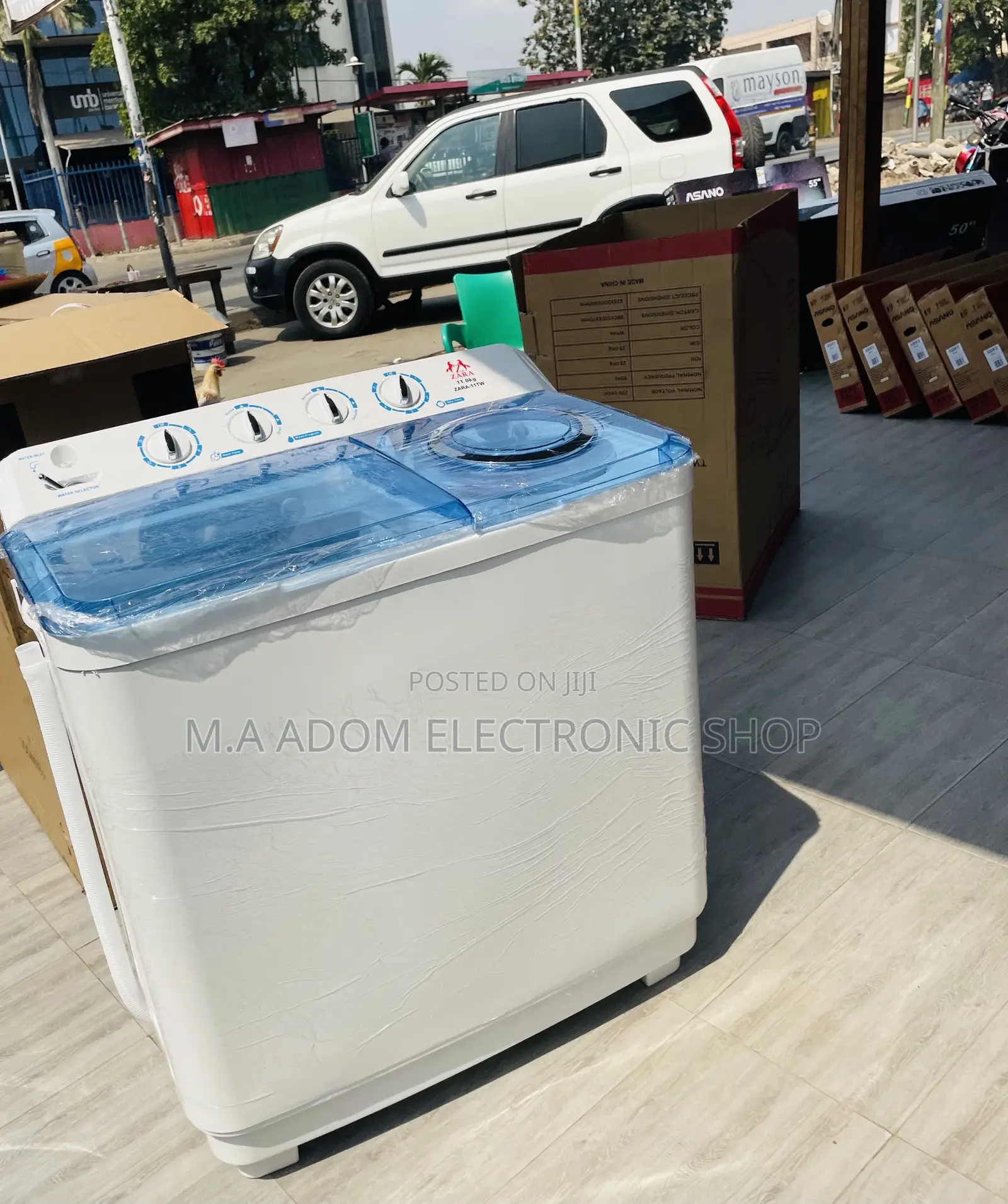 Latest Zara 11kg Semi-Auto Electric Washing Machine(White).
