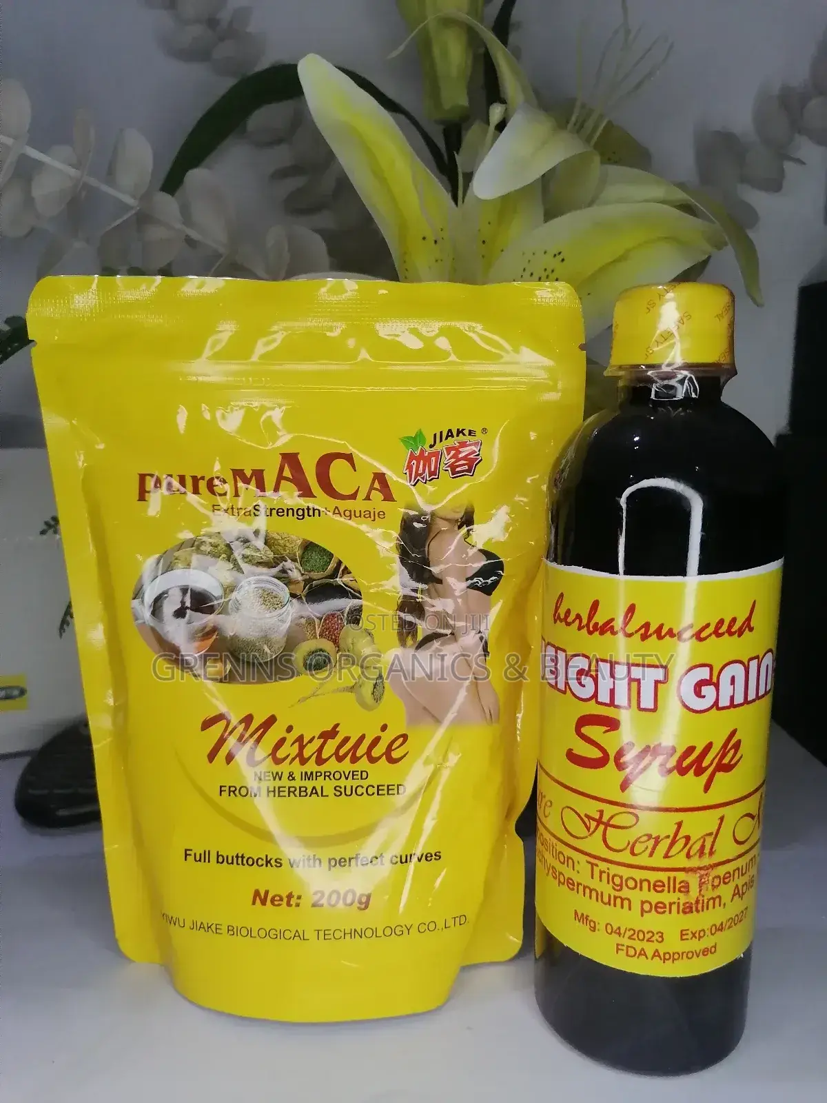 Pure Maca Mixture and Syrup for Butts and Hips Enlargement