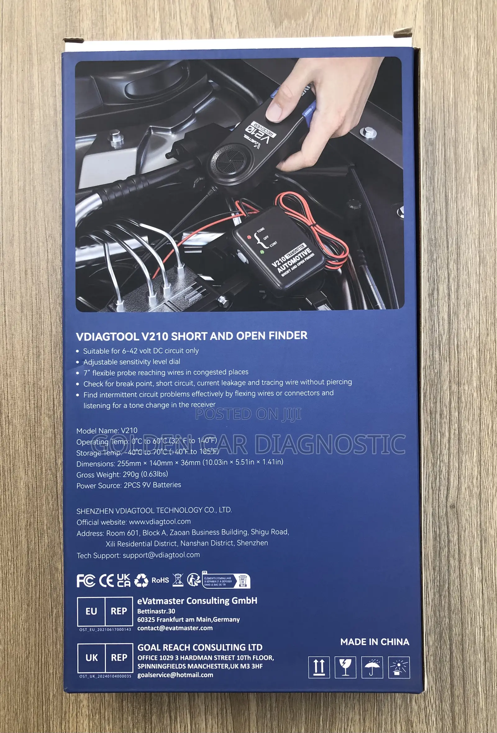 Vdiagtool V210 Car Circuit Wire Tracker Tracer 6v-42v