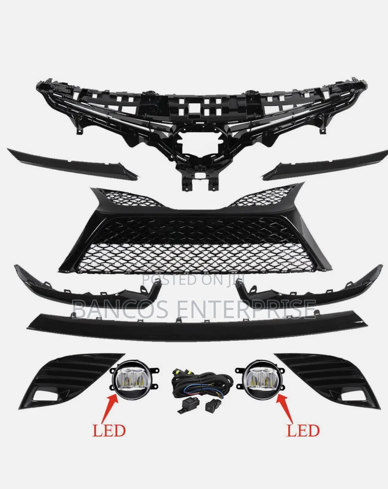 Toyota Camry 2018-20 Complete Bumper Grille, Mouldings, Fog