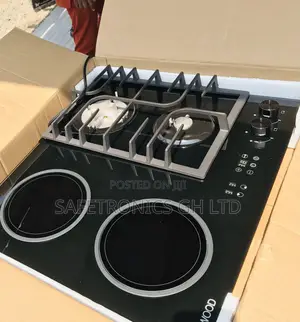 Neat Kenwood Cook 2 Gas 2 Electric Hobs 60cm Black Glass