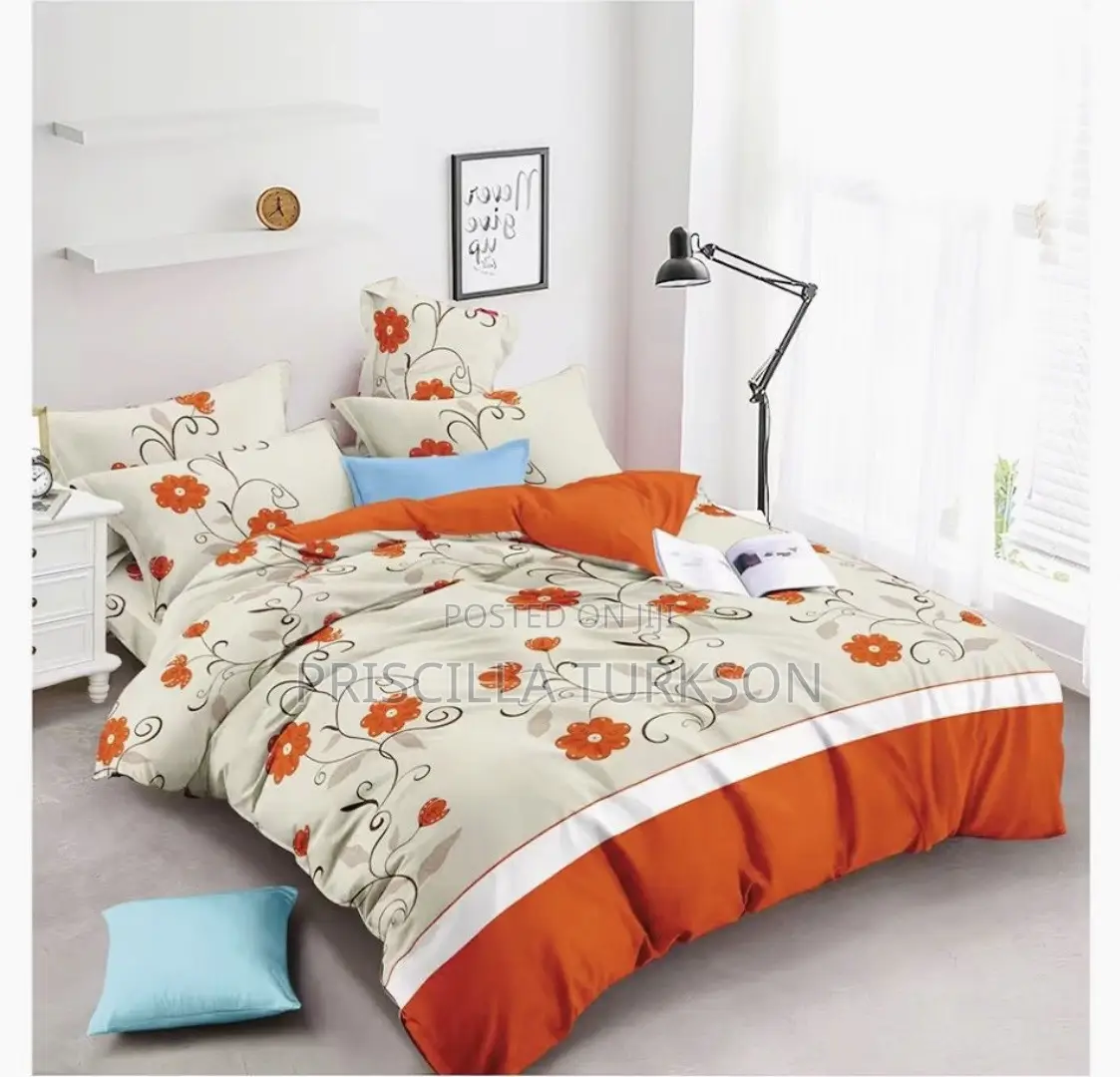 Orange Floral Bedsheet