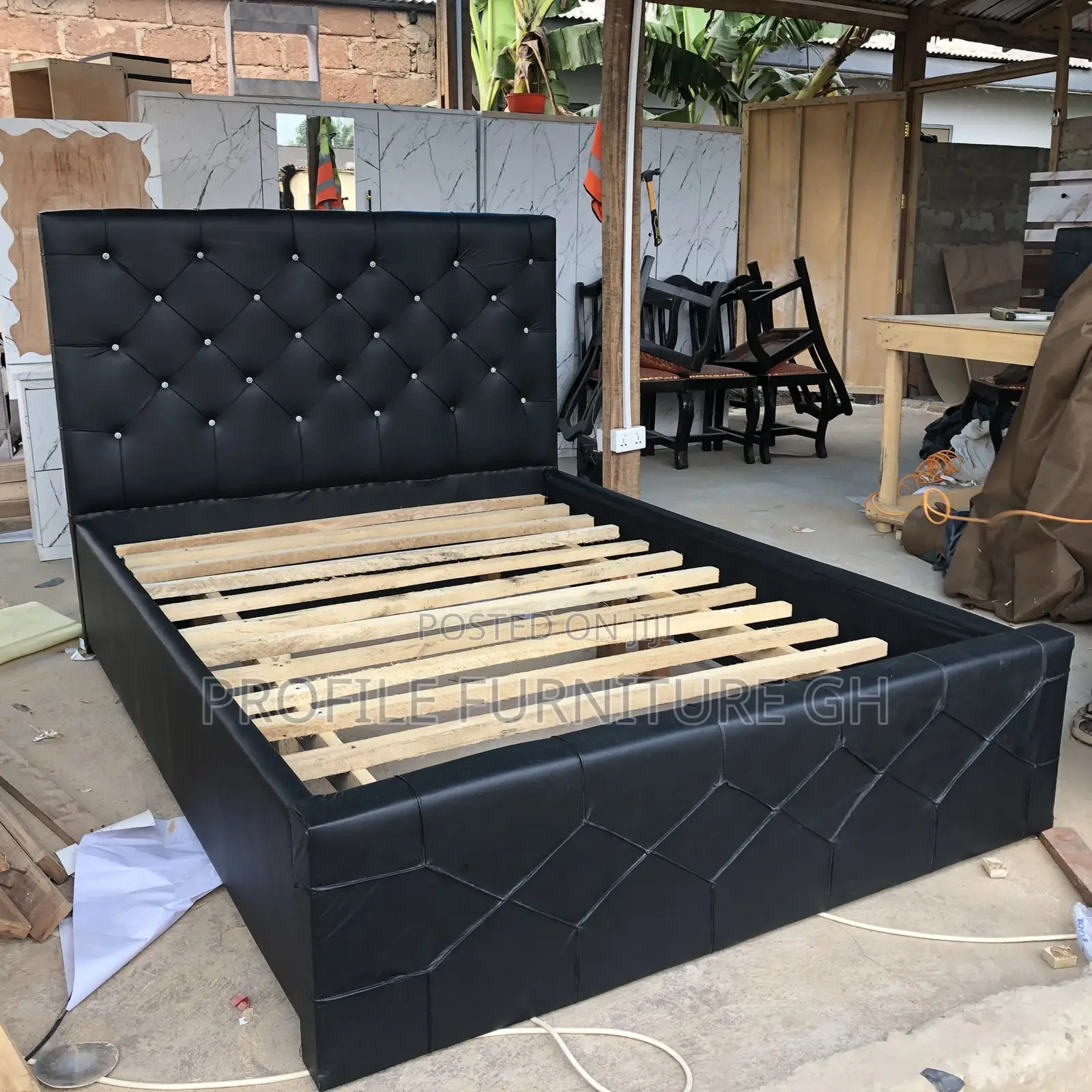 This Eudaemonia Black Double Bed-frame//Free Delivery