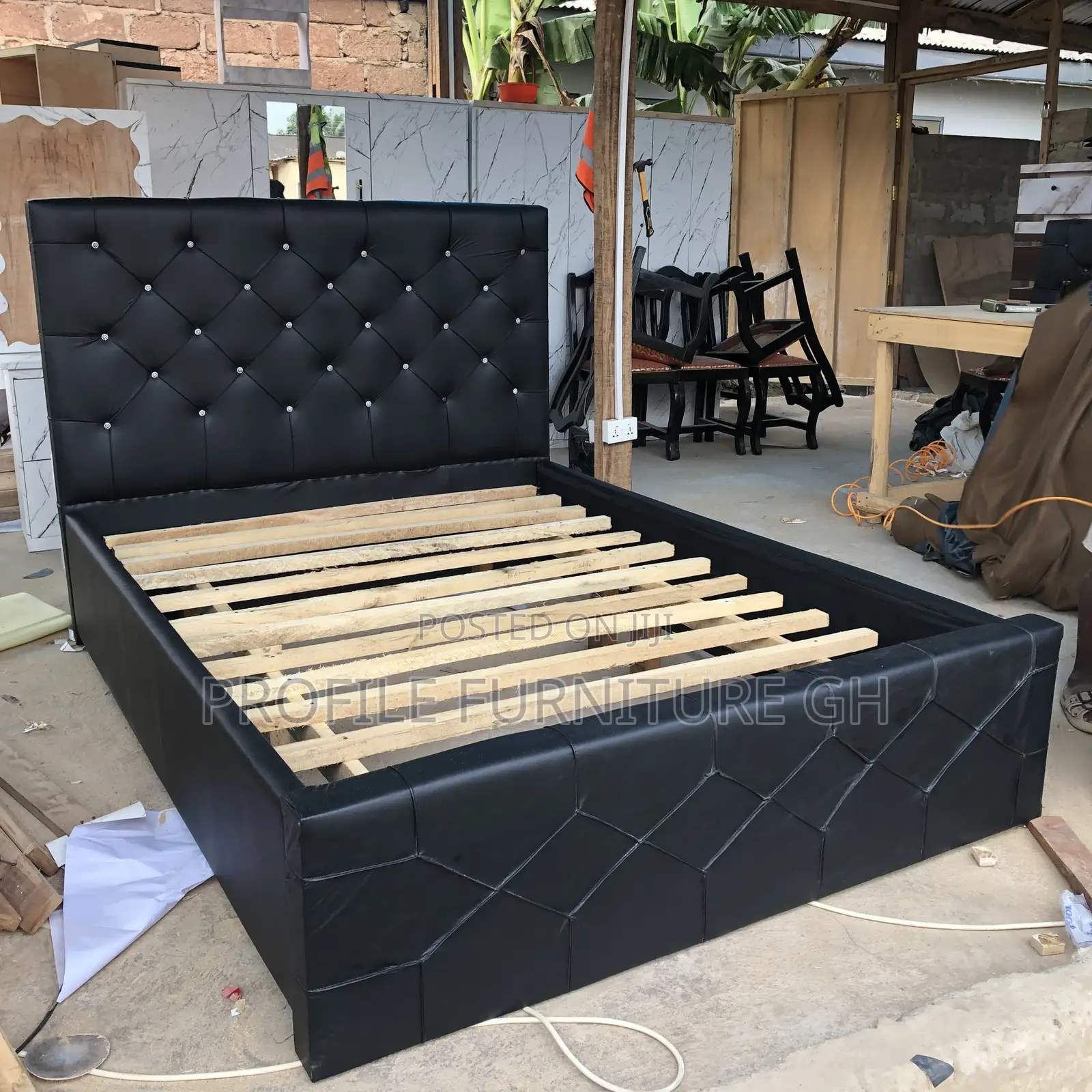This Eudaemonia Black Double Bed-frame//Free Delivery