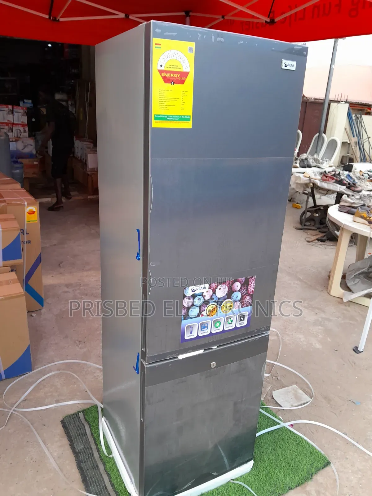 {}Pearl Double Door Fridge 262 Litres Bottom Freezer