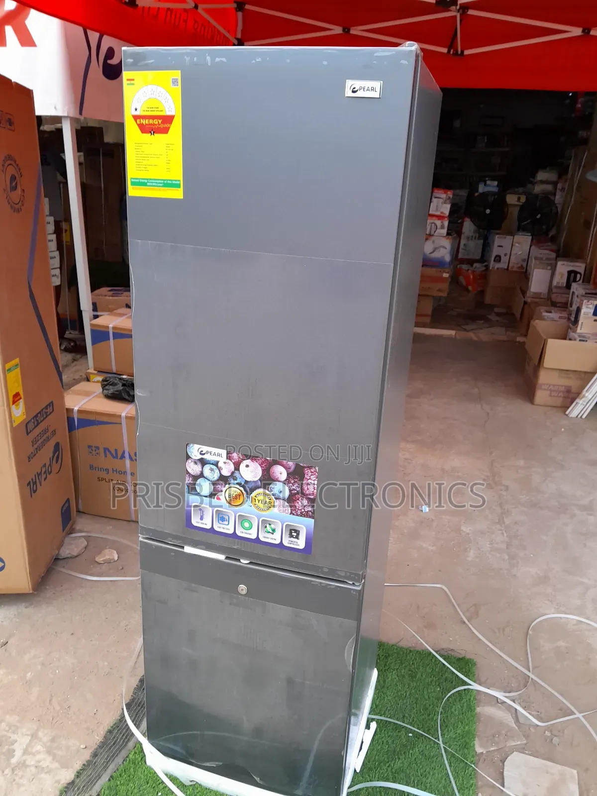 {}Pearl Double Door Fridge 262 Litres Bottom Freezer