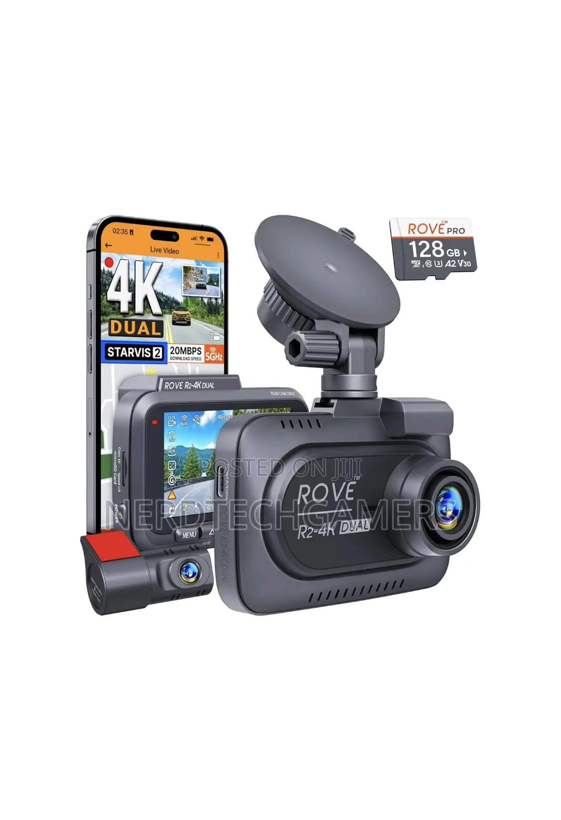ROVE R2- DUAL Dash Cam Front And Rear, Sensor, 5G Wifi