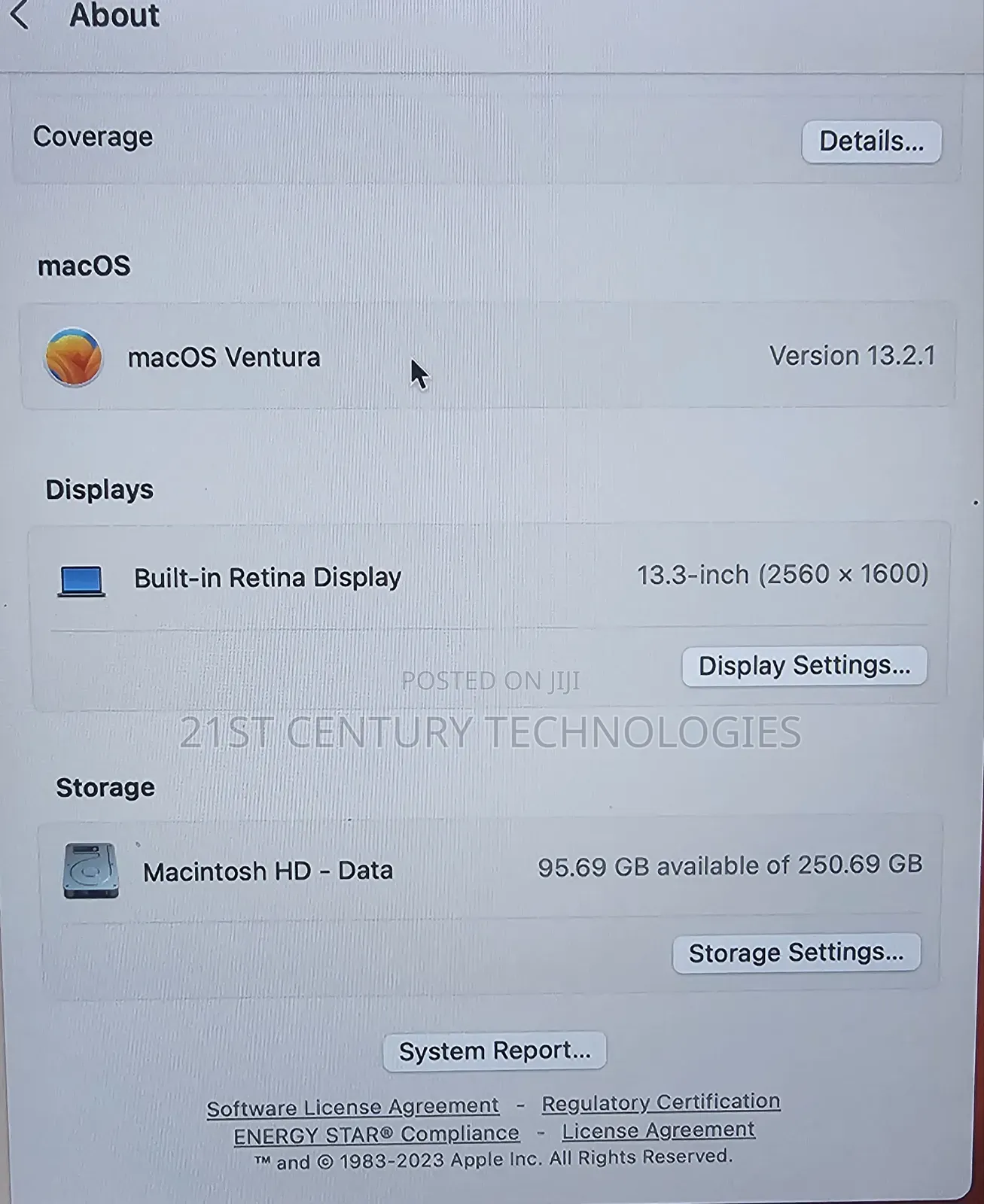 Laptop Apple MacBook 2019 8GB Intel Core I5 SSD 256GB