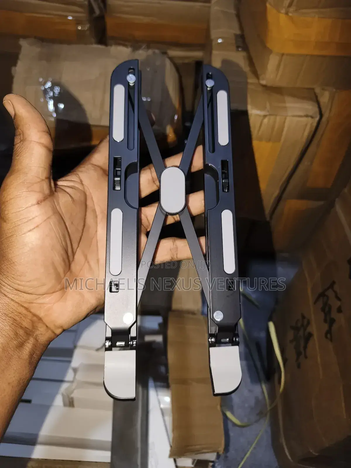 Metallic Laptop Stand Black