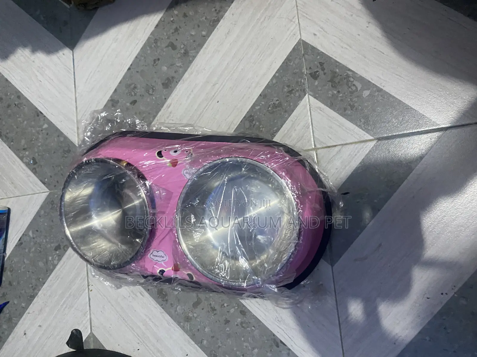 2 in 1 Pink Dog Bowls