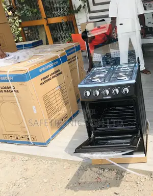 Black Nasco Flame 50/50 4 Gas Cooker Glass Lid