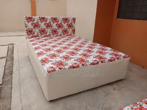 Cream Coloured Inbuilt Double Bed