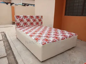 Cream Coloured Inbuilt Double Bed
