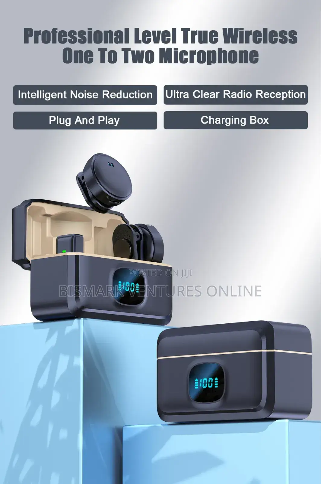 Dual Wireless Lavalier Mic With Led Display Noise Reduction