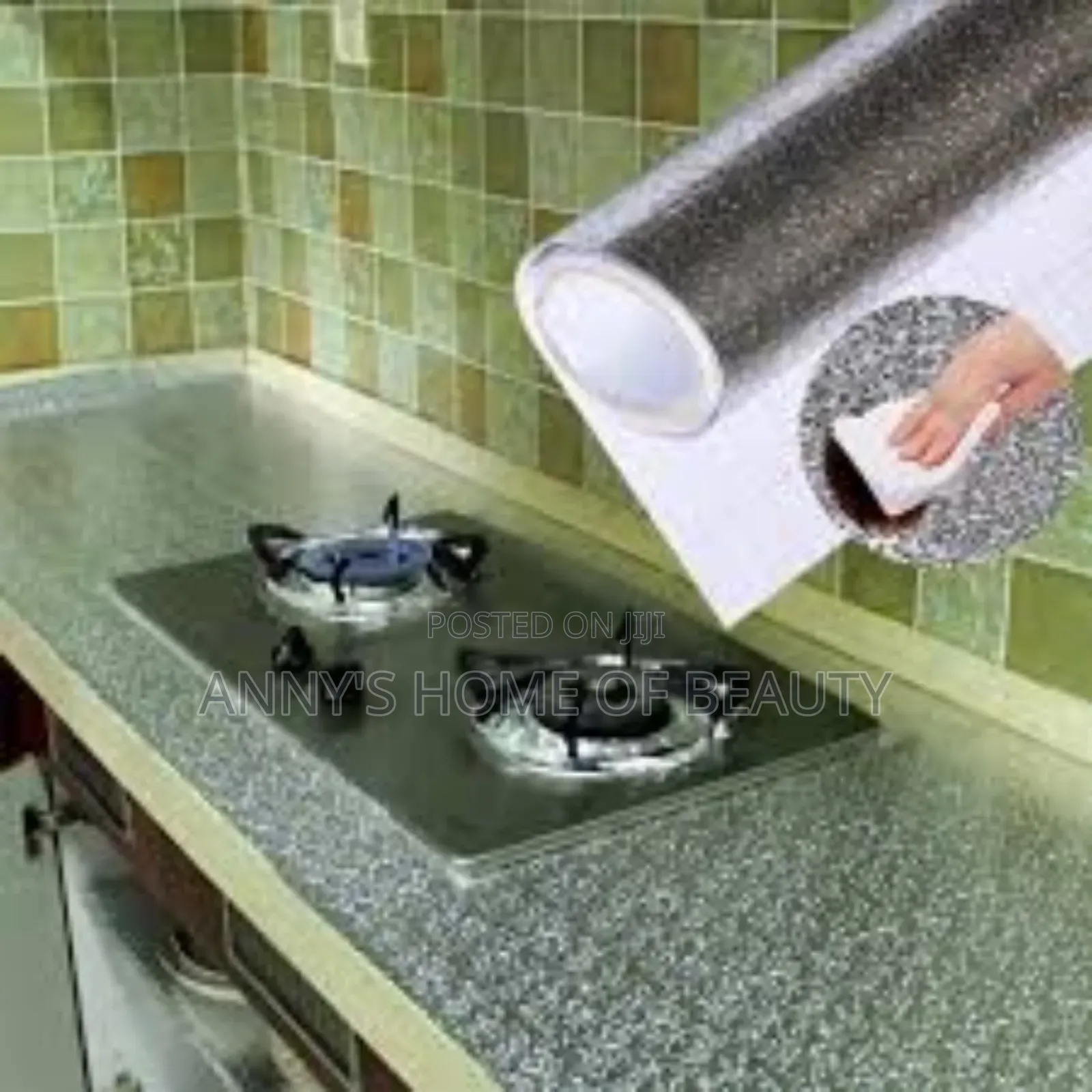 Kitchen Waterproof Fireproof Aluminum Foil Wallpaper Sticker 16.4 Feet