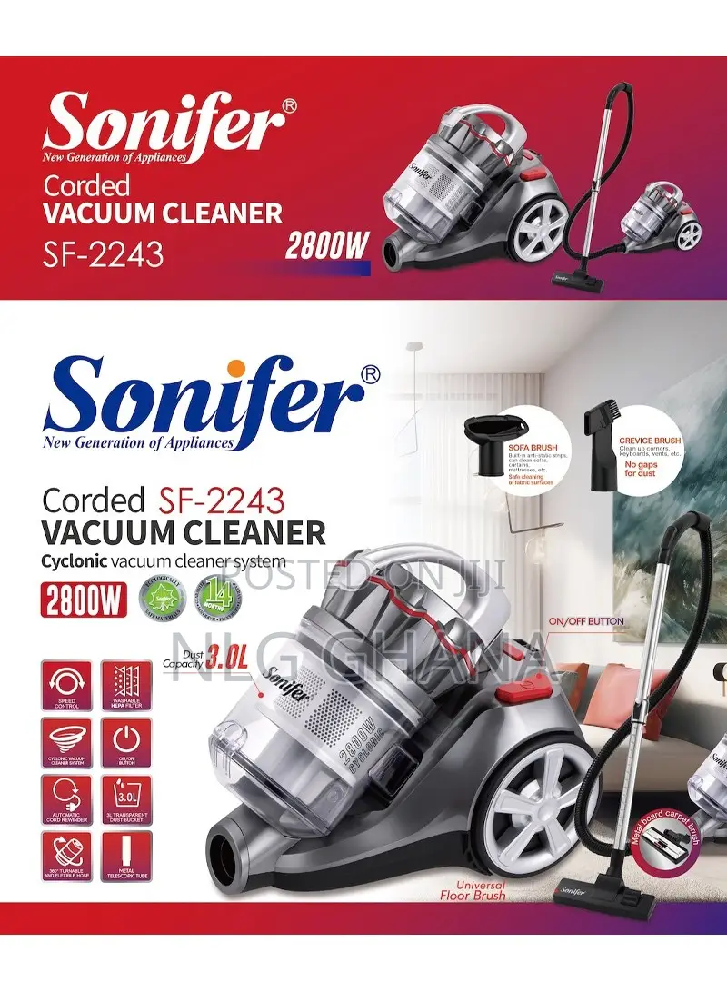 2800W 3L Powerful Corded Canister Vacuum Cleaner Cyclonic Ba