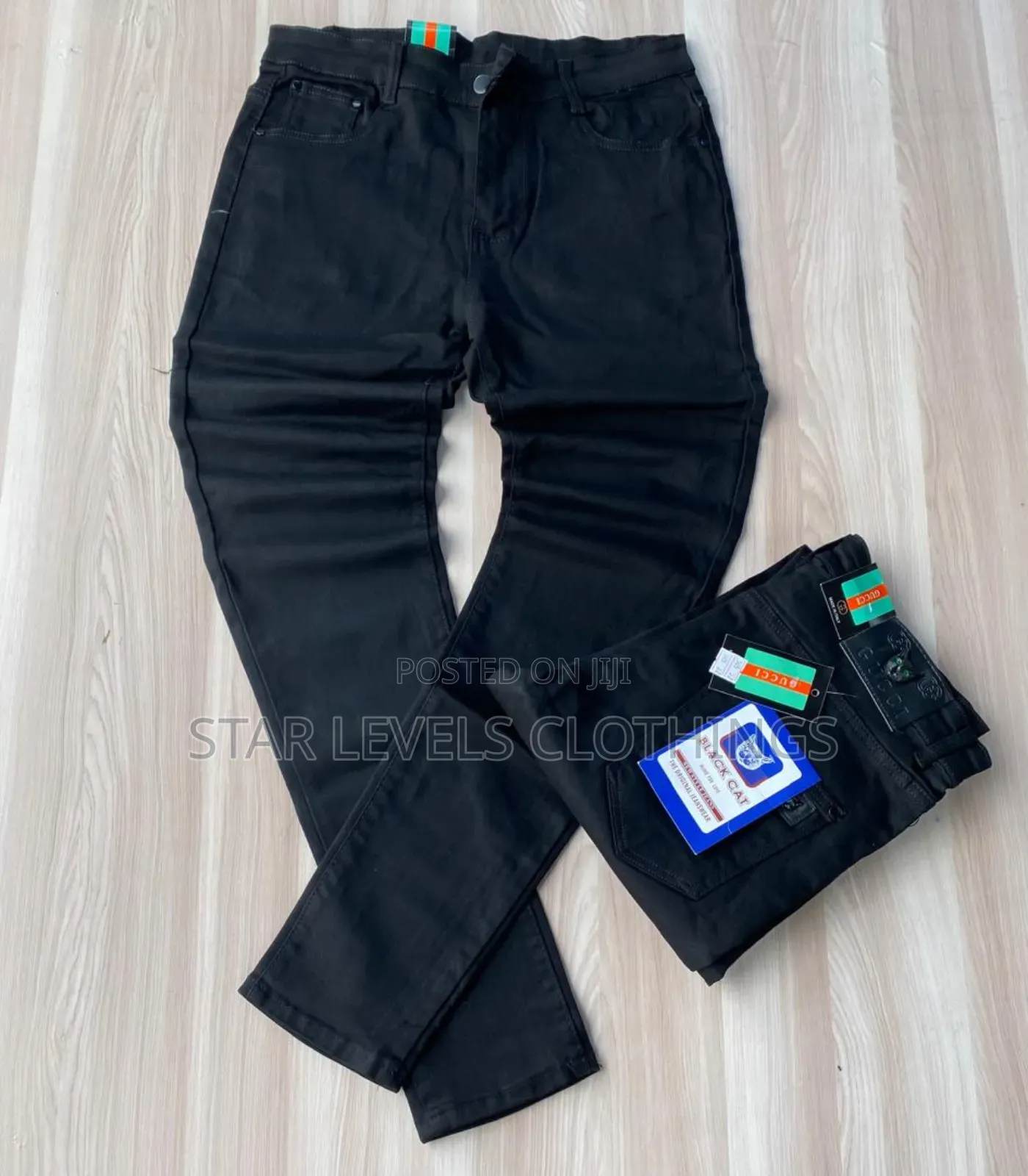 Pure Black Lacoste Jeans Trousers for Men