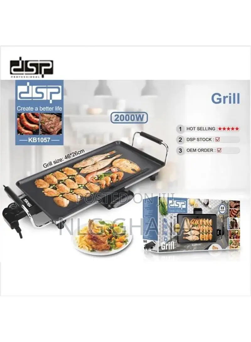2000W Electric Indoor Smokeless Grill With Detachable Thermo