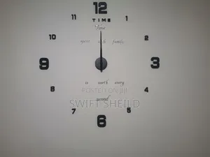 3d Wall Clock Large + Time Spent With Family Design