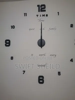 3d Wall Clock Large + Time Spent With Family Design