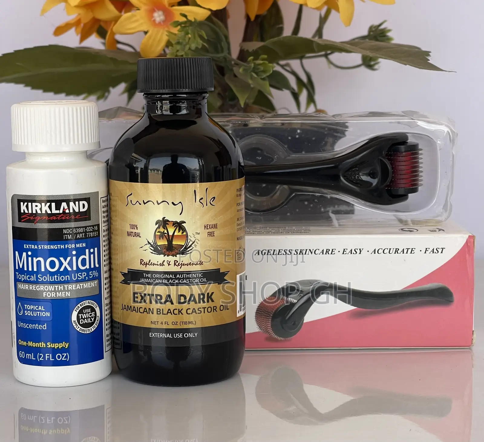 Kirkland Minoxidil + Roller + Castor Oil for Beard and Hair