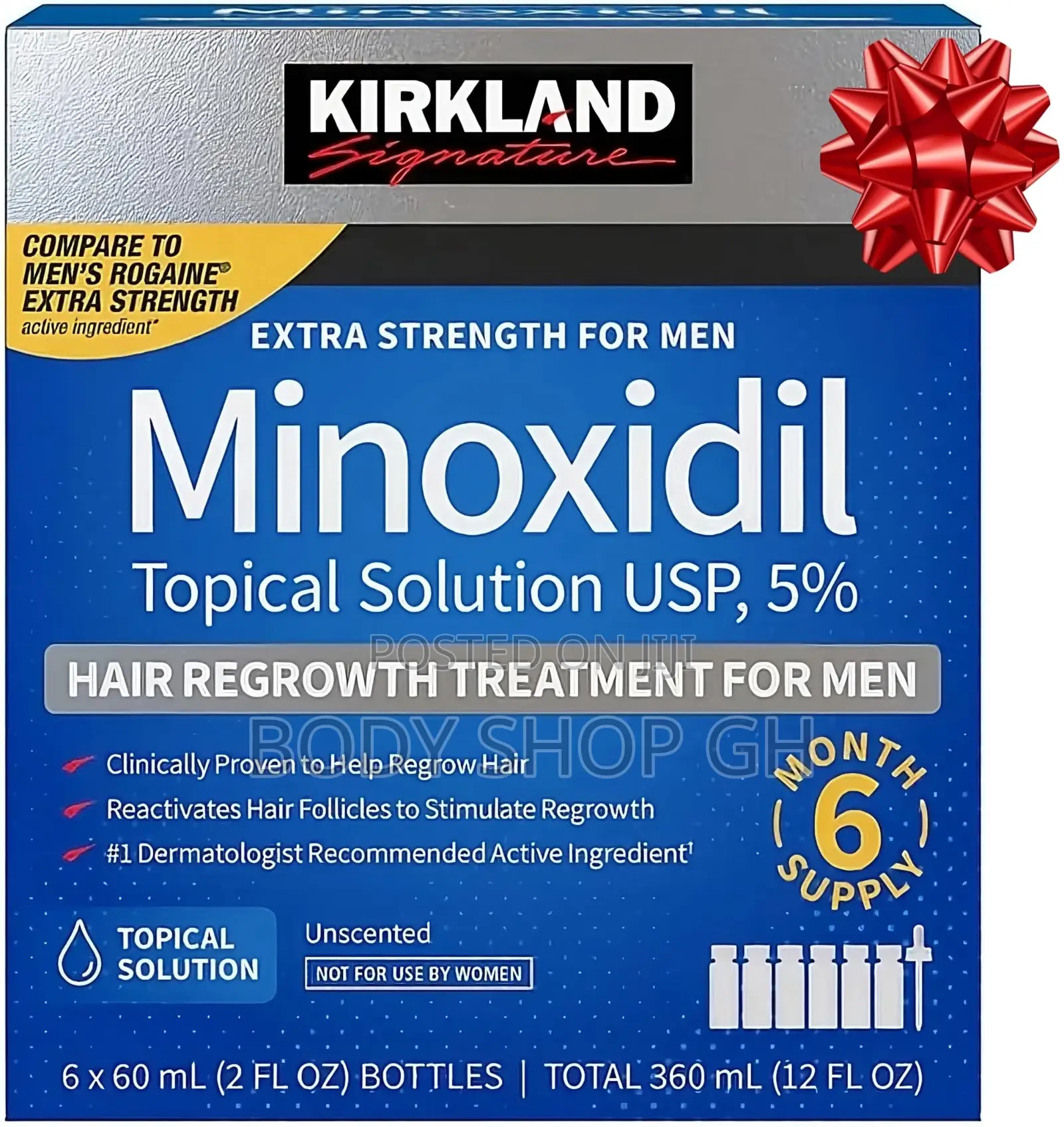 Extra Strength Kirkland Minoxidil 5% / Full Pack / 6 Bottles
