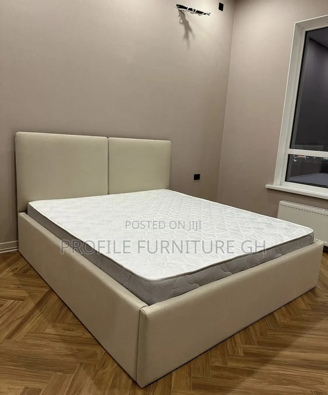Slay Queen Off White Bedframe With Mattress