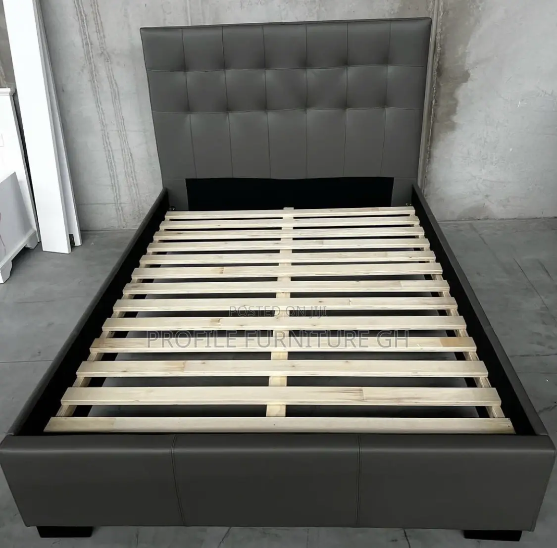 Brouhaha Leather Lit Double Bedframe