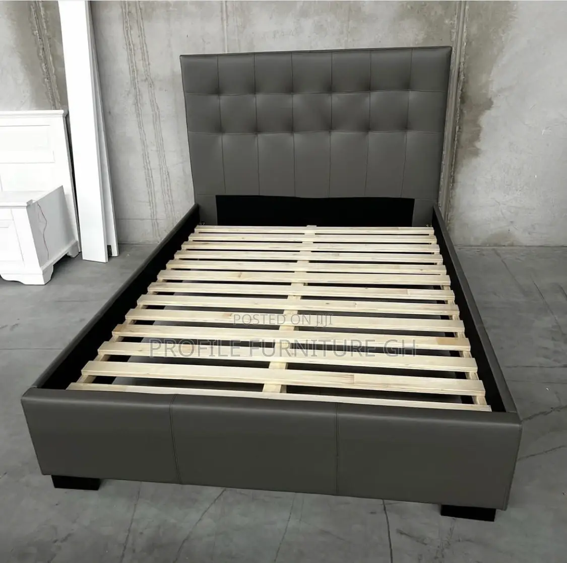 Brouhaha Leather Lit Double Bedframe