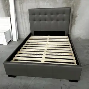 Brouhaha Leather Lit Double Bedframe