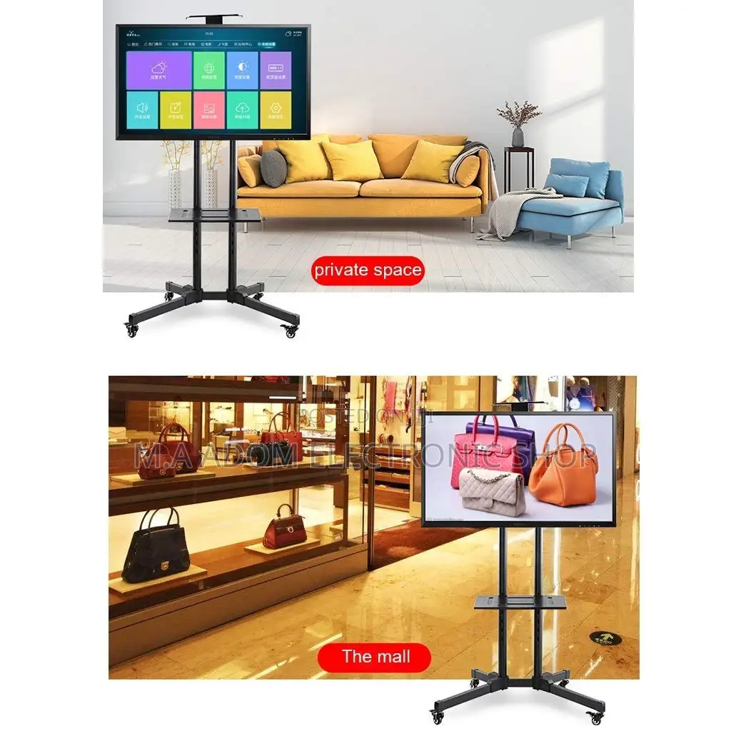 Stainless Black Colour Metal Steel Tv Stand 14”-70”