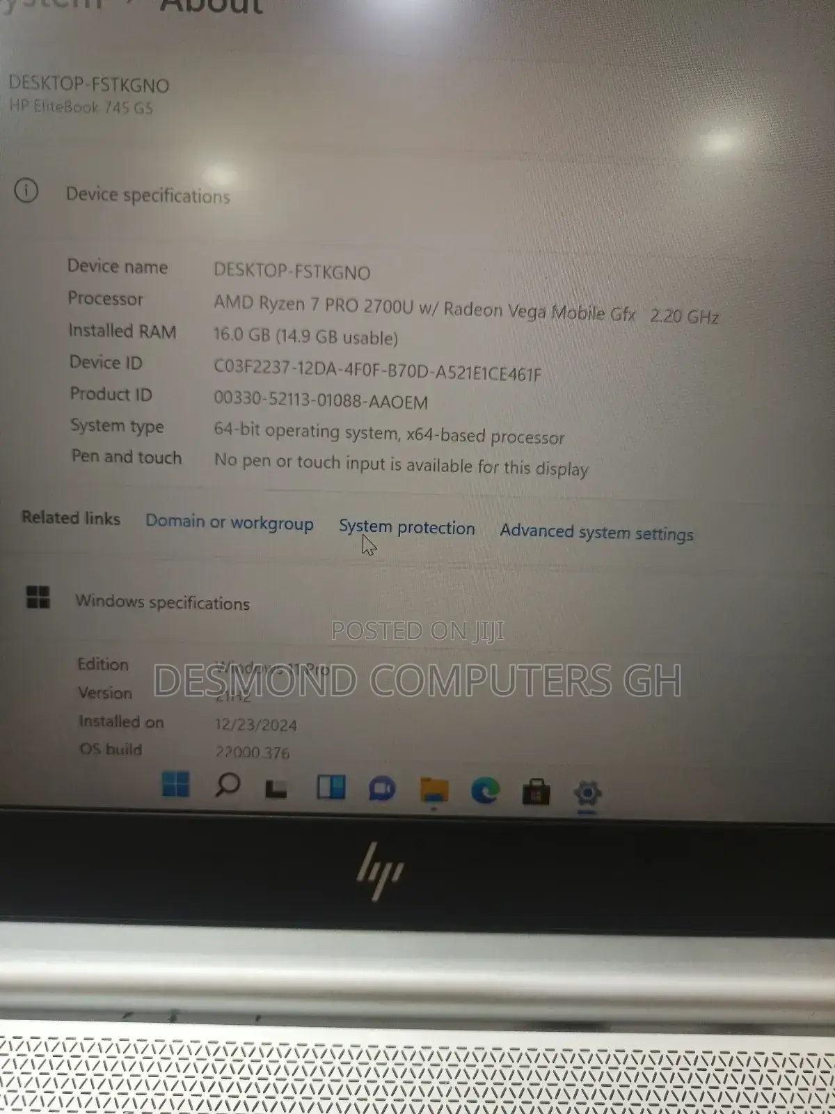 Laptop HP EliteBook 745 G5 16GB AMD Ryzen 7 SSD 256GB