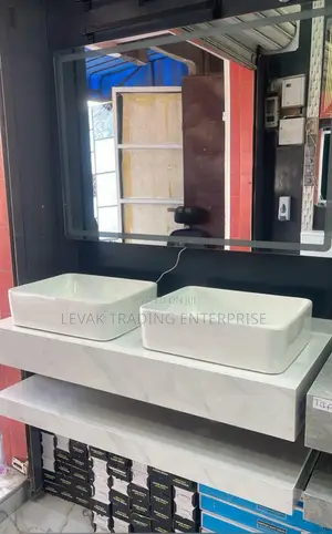 Double Marble Bathroom Sink - Double Basin