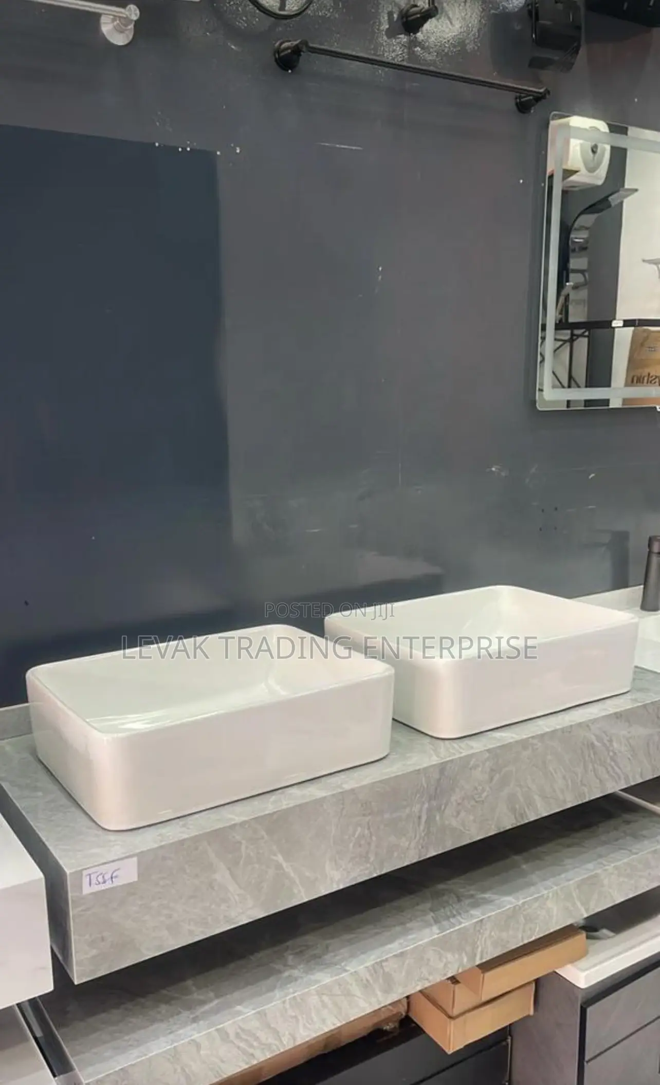 Double Marble Bathroom Sink - Double Basin