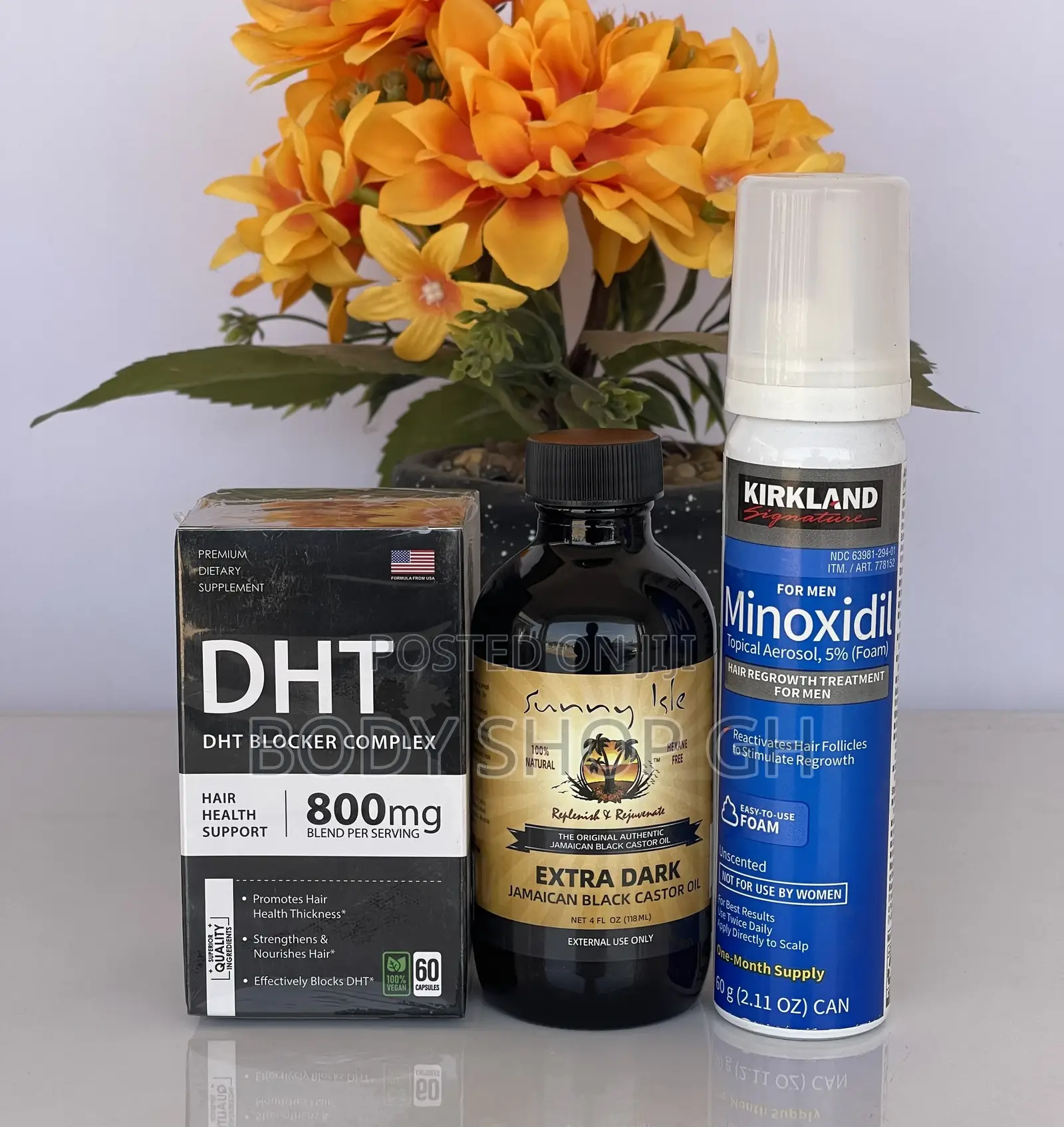 Kirkland Minoxidil Foam +Castor Oil + DHT Blocker -for Hair