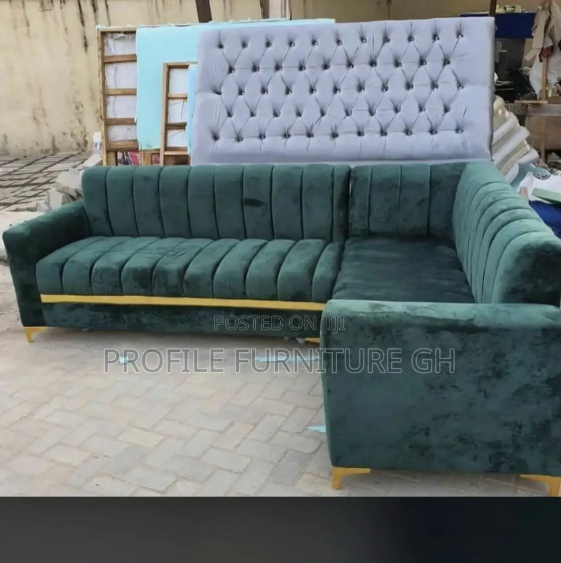 Plethora Green L-shape Sofa For Soft Relaxation