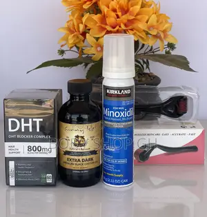 Hair Regrowth Set - Kirkland Minoxidil Foam + Roller Etc 