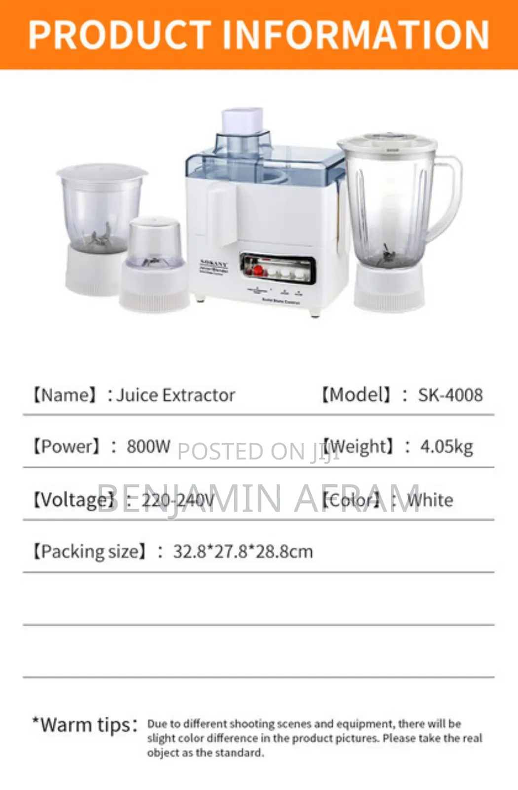 4 in 1 Sokany Juicer Blender