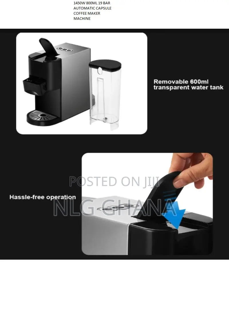 1450W 800ml 19 Bar Automatic Capsule Coffee Maker Machine