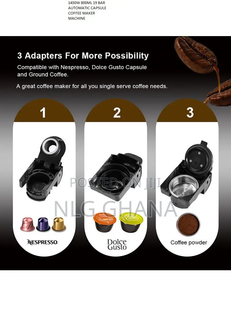 1450W 800ml 19 Bar Automatic Capsule Coffee Maker Machine