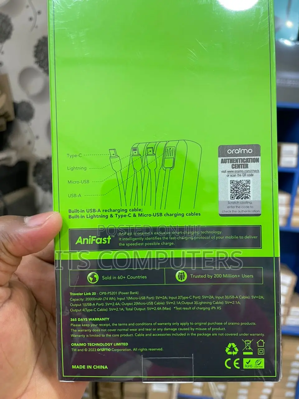 Oraimo 20000mah Power Bank Opb-P5201