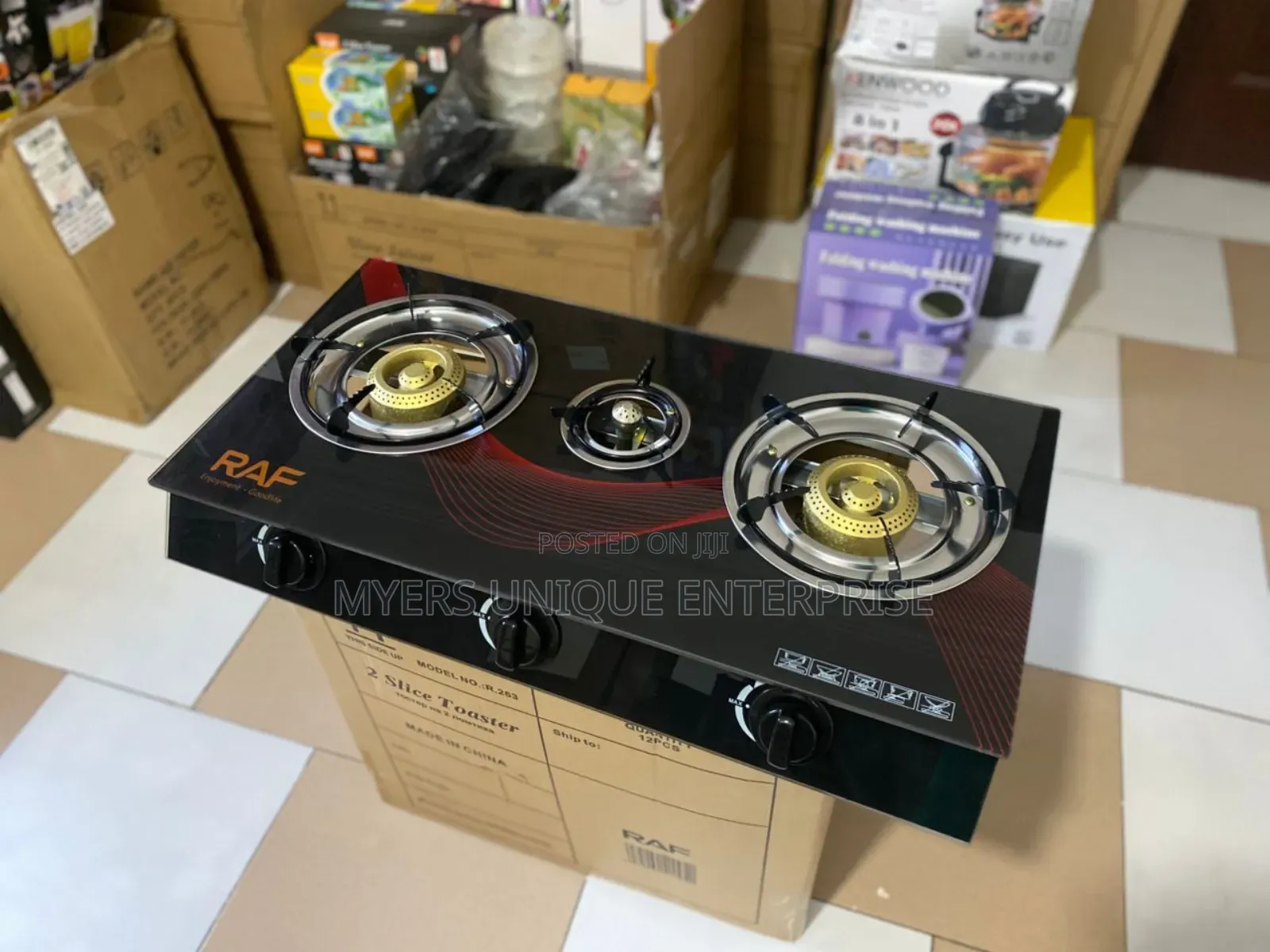 Cast Iron Raf Auto Ignition 3 Burner Gas Cooker