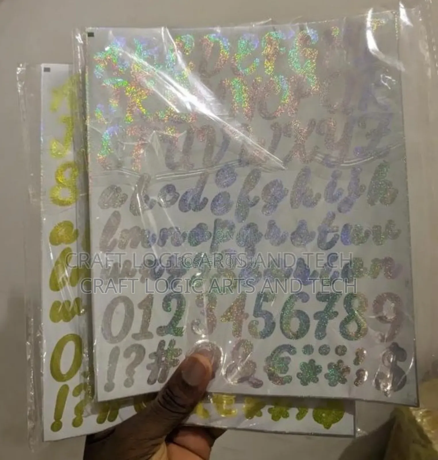 Alphabet Stickers Holographic Letters Epoxy Resin Art Gh₵15