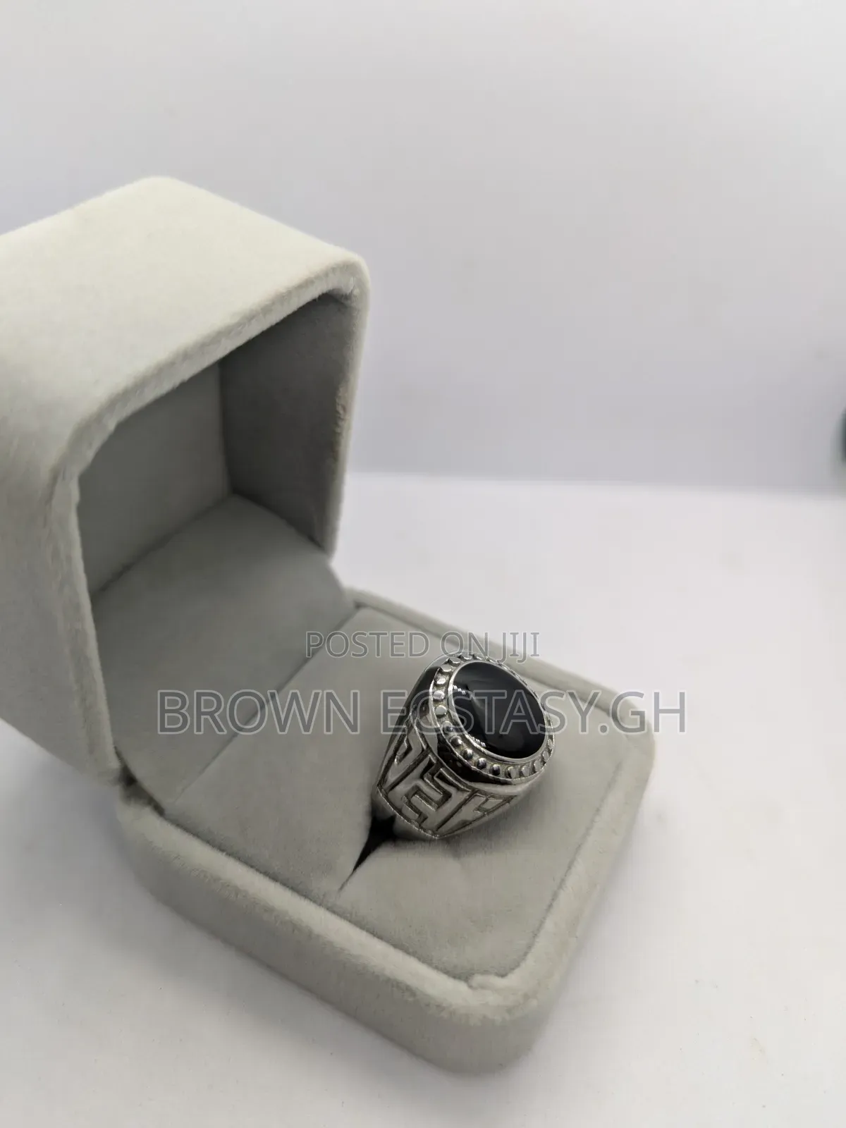 Silver Black Stone Ring
