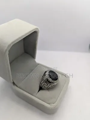 Silver Black Stone Ring