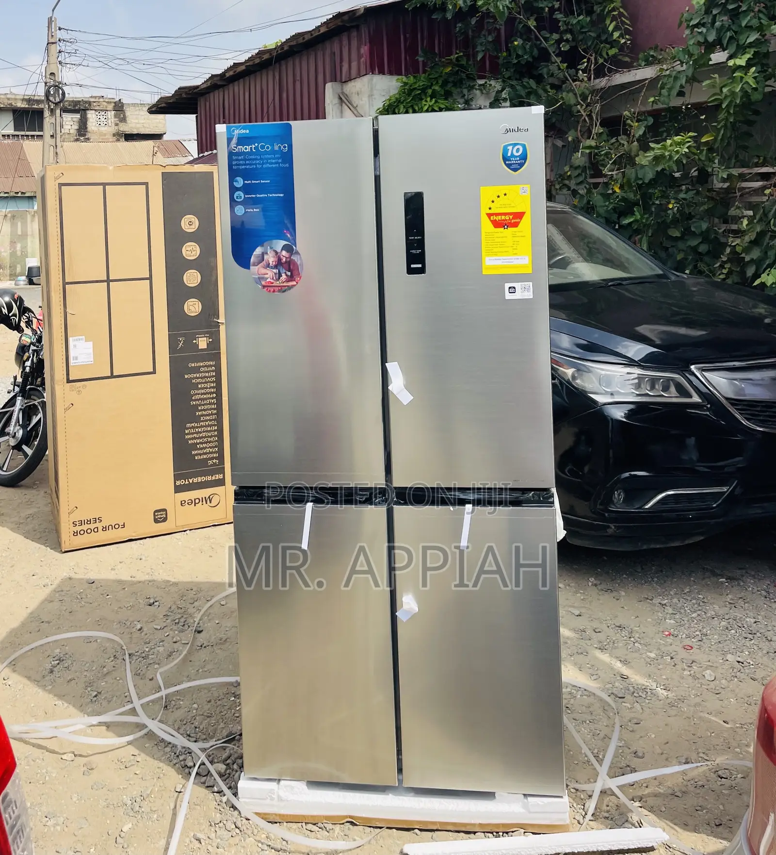 Shop Unique Midea 474ltr 4 Door Side by Side Fridge(Gray).