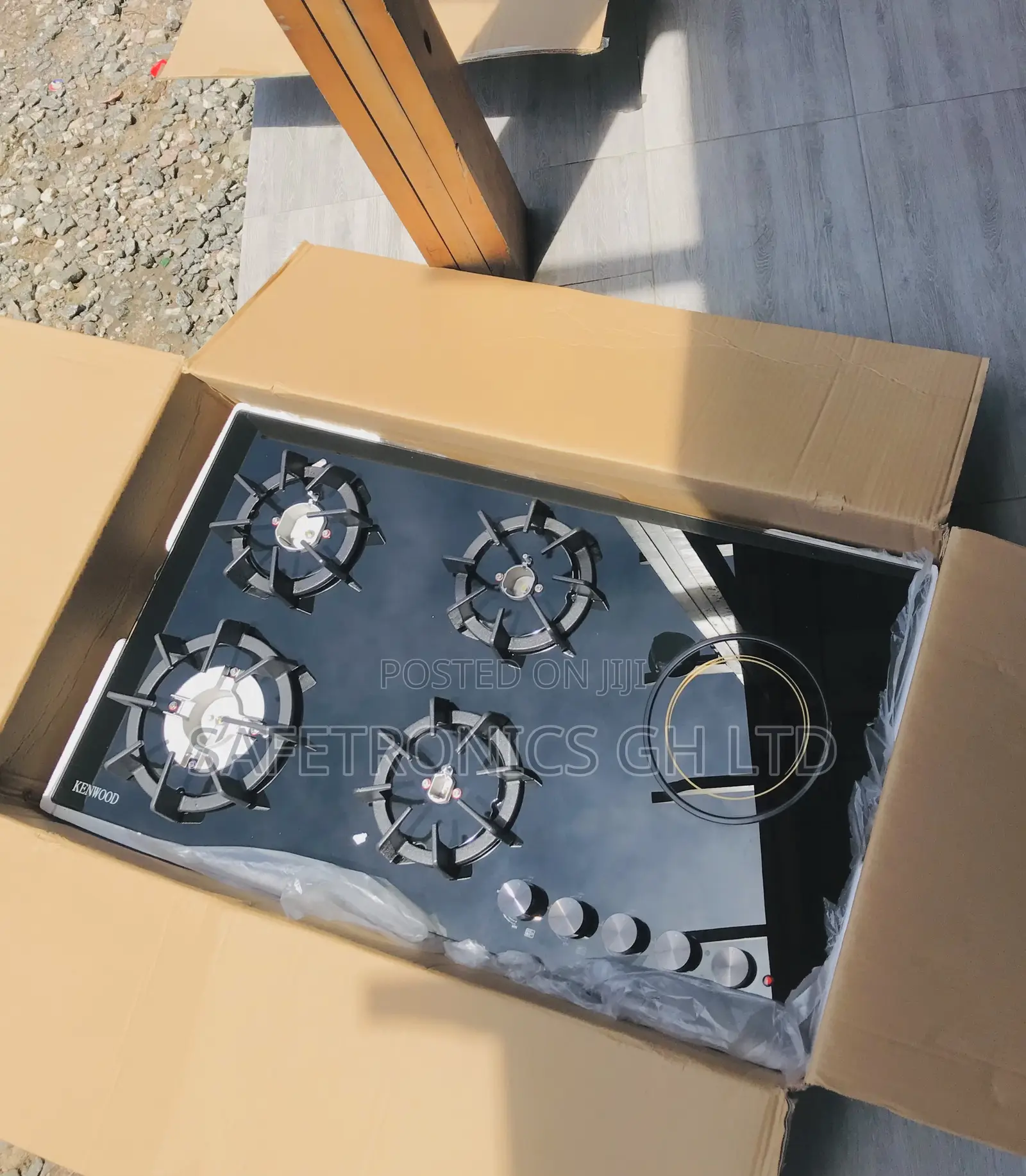 Kenwood Ignition 5 Gas Hobs Glass Black 90cm Fast Cook